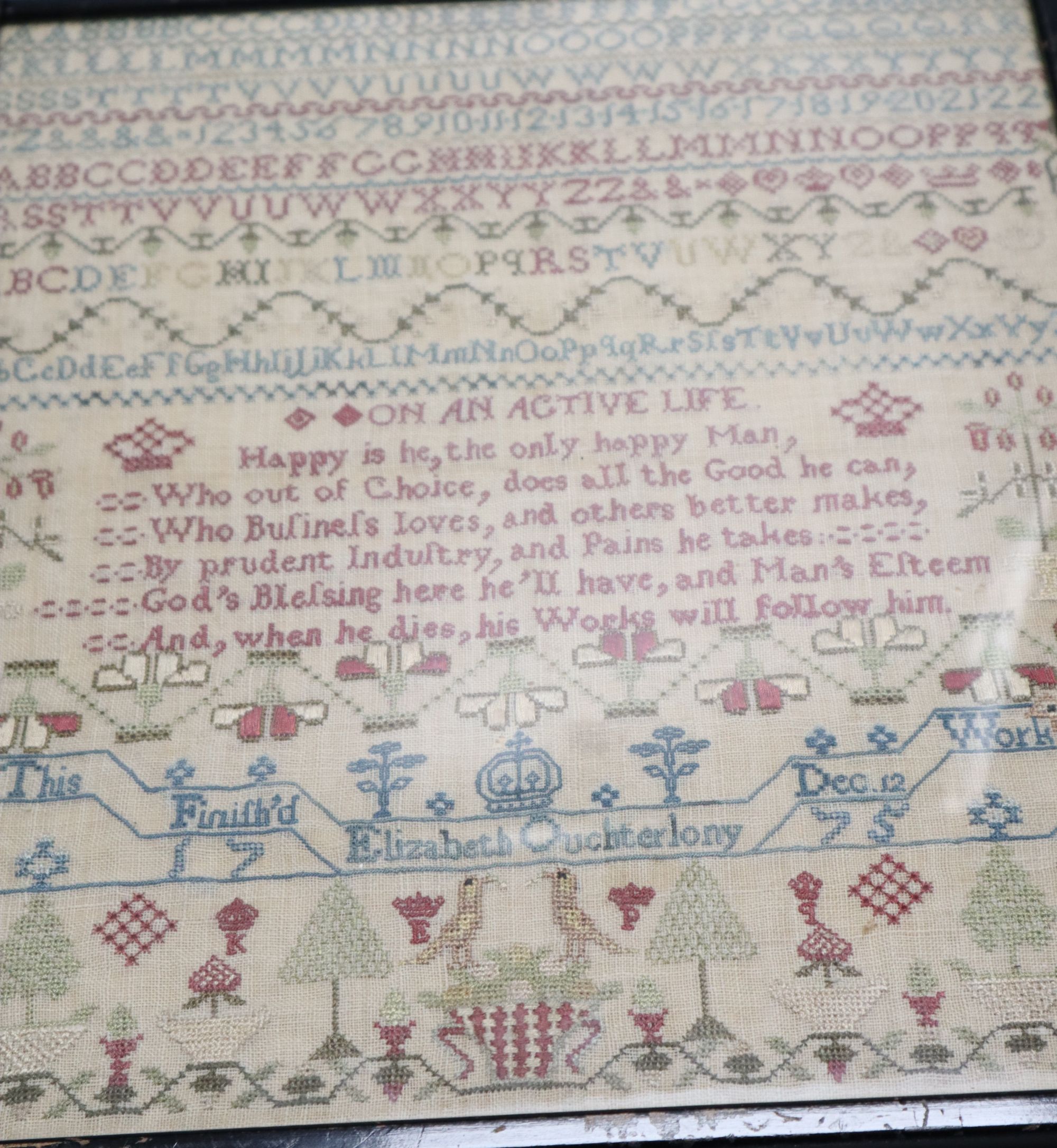 An 18th century sampler together with another